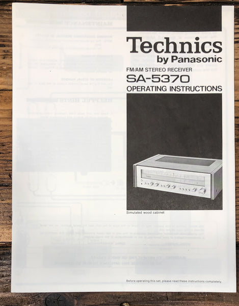 Technics SA-5370 Receiver Owners / User Manual *Original*
