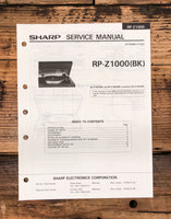Sharp RP-Z1000 -Z1000BK Record Player / Turntable  Service Manual *Original*