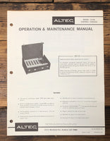 Altec Model 1210A Control Console  Service Manual *Original*