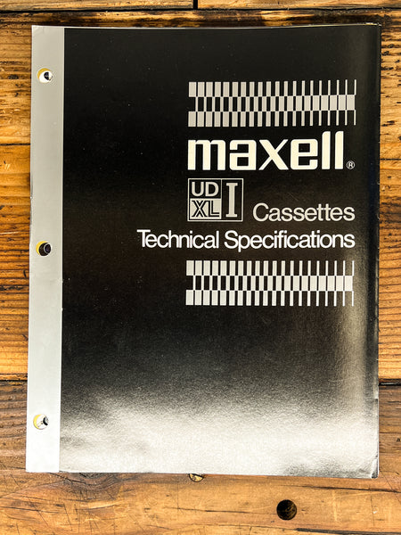 Maxell UD XL I Cassette Technical Data / Specs 3pg Dealer Brochure *Orig*
