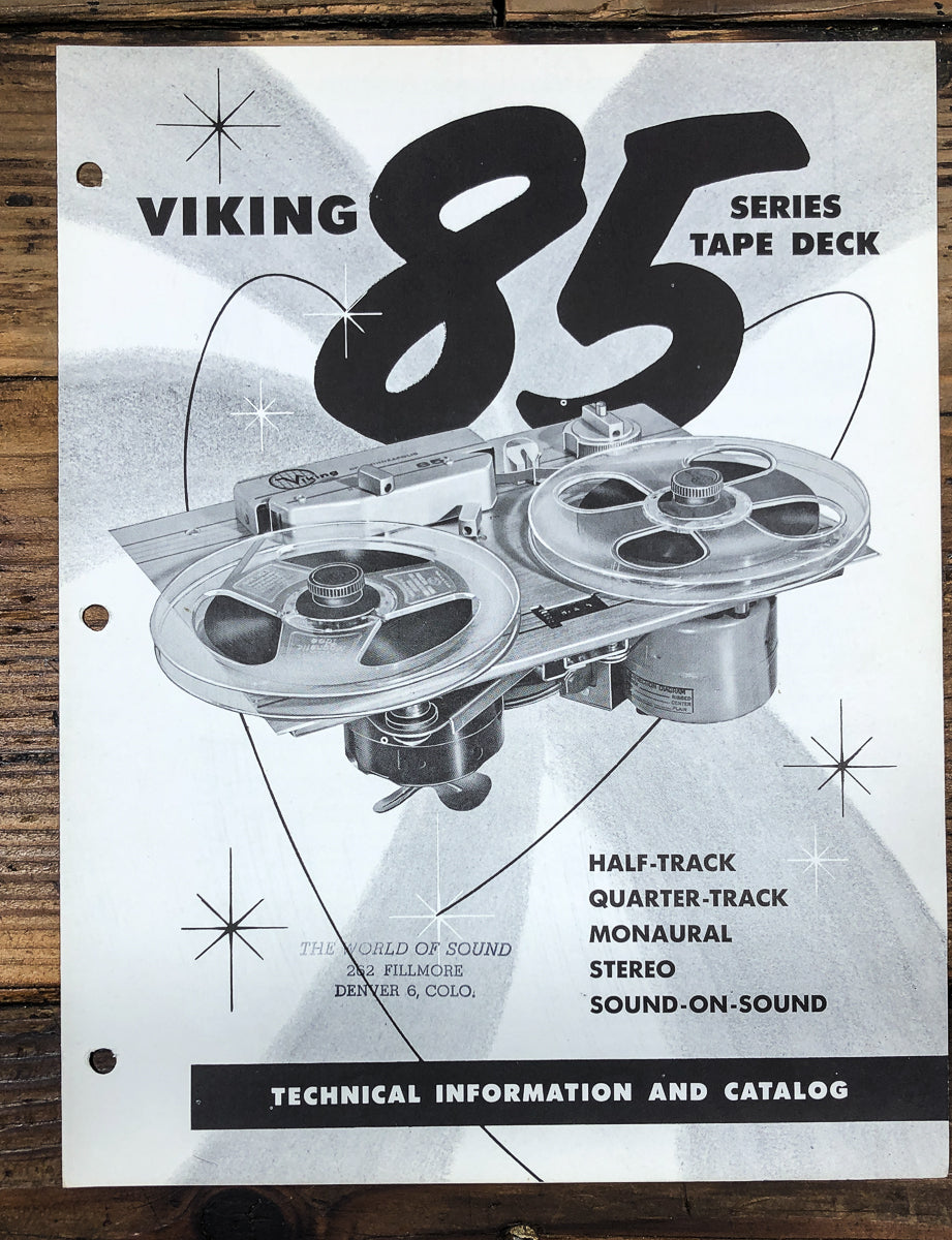 Viking Model 85 Series Reel to Reel Dealer Brochure *Original*
