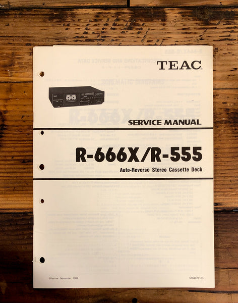 Teac R-555 R-666X Cassette  Service Manual *Original*