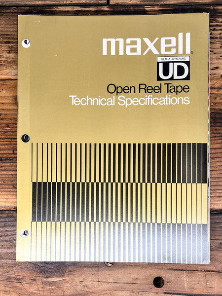 Maxell UD Open Reel Tape Technical Data / Specs 3pg Dealer Brochure *Orig*