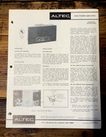 Altec Model 1590C Amplifier  Owners Manual & Schematic *Orig*