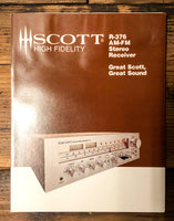 Scott R376 Receiver 3pg Dealer Brochure *Orig*