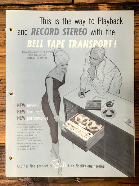 Bell Stereo Systems Tape Transpot RP-120 P-100 Recorder 3pg Brochure *Orig*