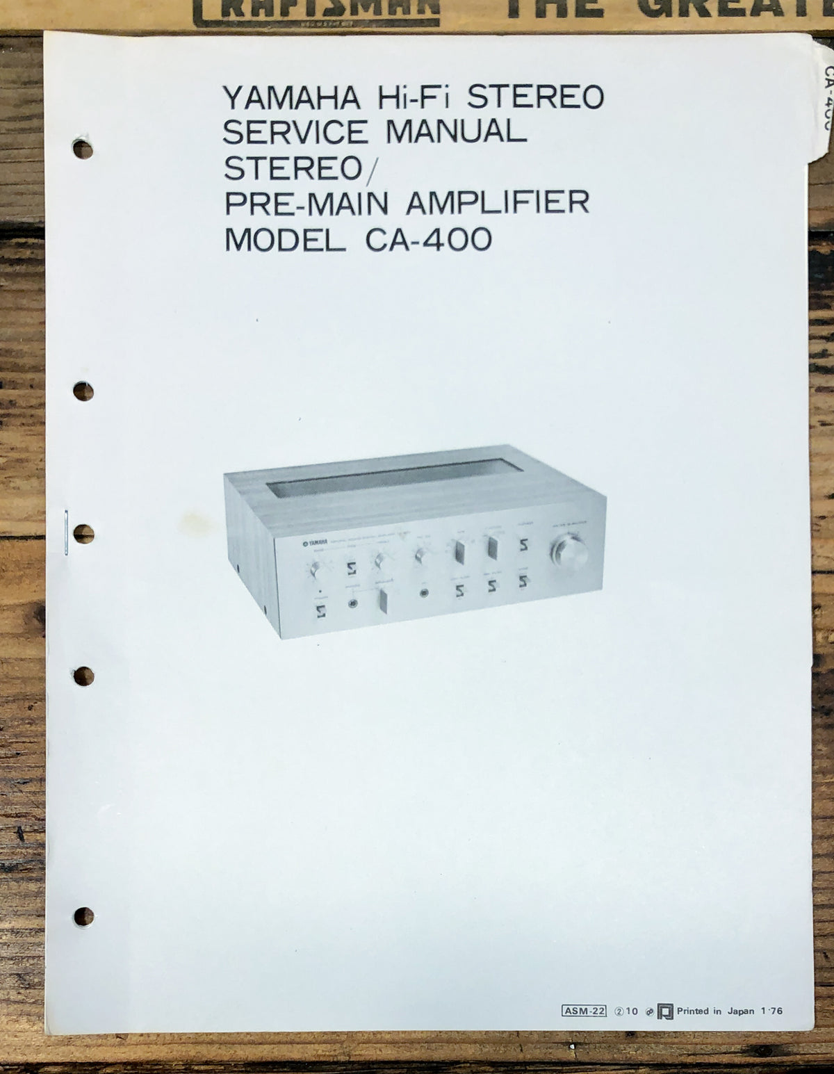 Yamaha CA-400 Preamp / Preamplifier  Service Manual *Original*