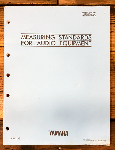 Yamaha Measuring Standards for Audio Equipment  Technical Guide  *Original*