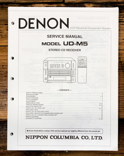 Denon UD-M5 CD Receiver  Service Manual *Original*
