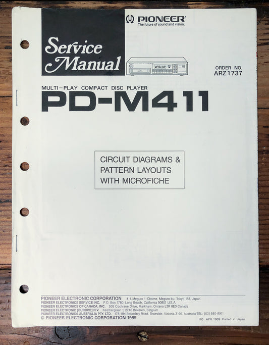 Pioneer PD-M411 CD Player Service Manual *Original*