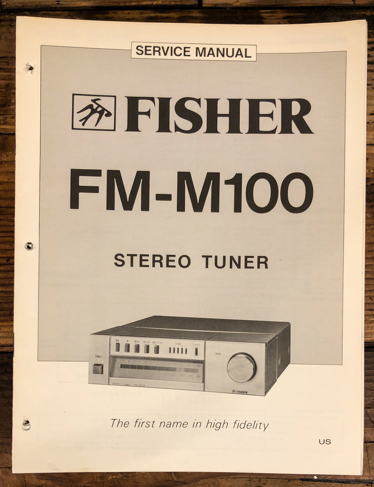 Fisher FM-M100 Tuner  Service Manual *Original*