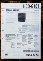 Sony HCD-G101 Stereo  Service Manual *Original*