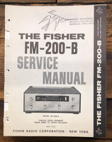 Fisher FM-200-B FM200B Tuner  Service Manual *Original* #1