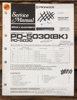 Pioneer PD-5030 CD Player  Service Manual *Original*