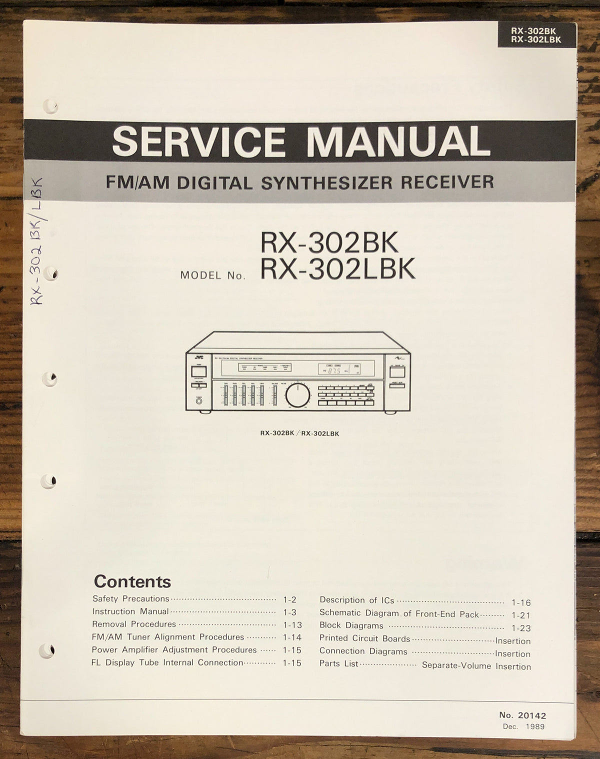 JVC RX-302 BK LBK Receiver  Service Manual *Original*