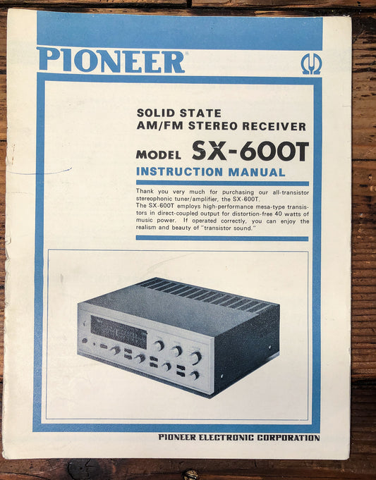 Pioneer SX-600T Receiver Owners / User Manual *Original*