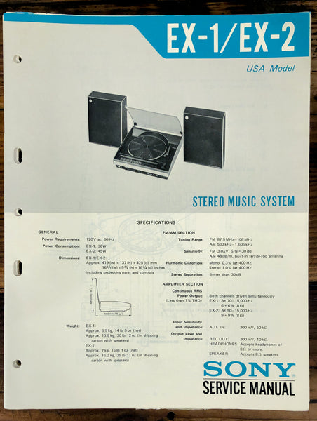 Sony EX-1 EX-2 Stereo   Service Manual *Original*