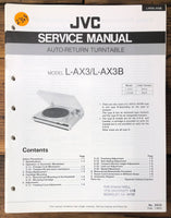 JVC L-AX3 L-AX3B Record Player / Turntable  Service Manual *Original*
