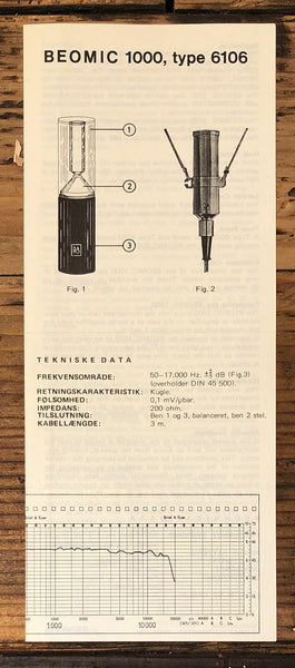 Bang & Olufsen B&O Beomic 1000 type 6106 MIC  Owner / User Manual *Original*