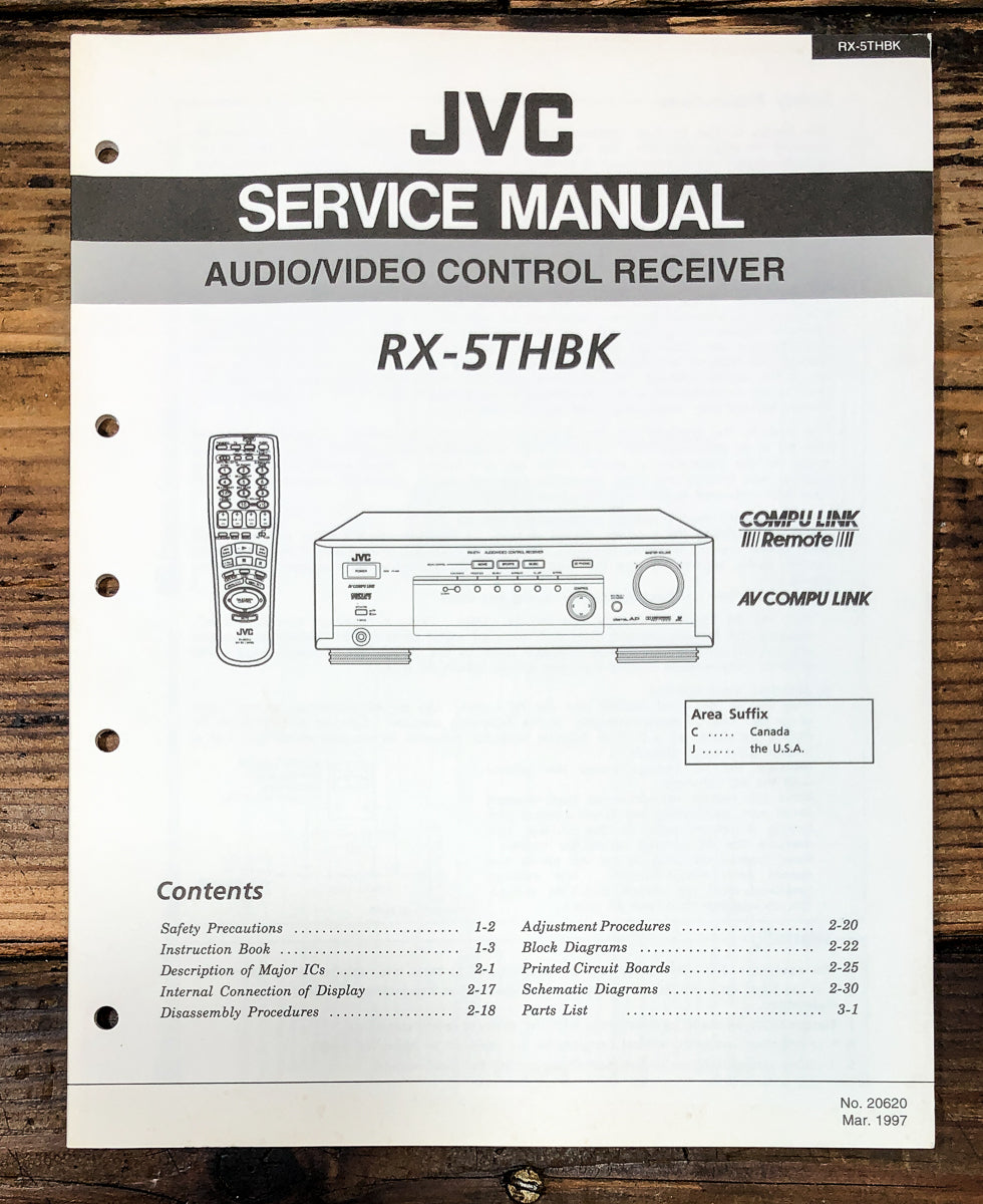 JVC RX-5TH Receiver Service Manual *Original*