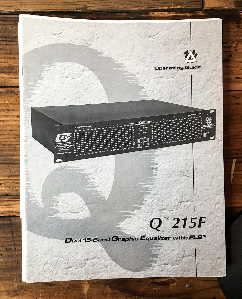 Peavey Q215F / Q 215F Equalizer Owner / User Manual *Original*