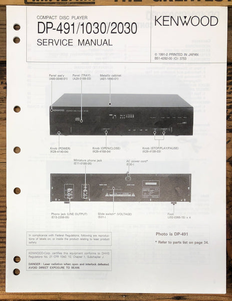 Kenwood DP-491 DP-1030 DP-2030 CD Player  Service Manual *Original*