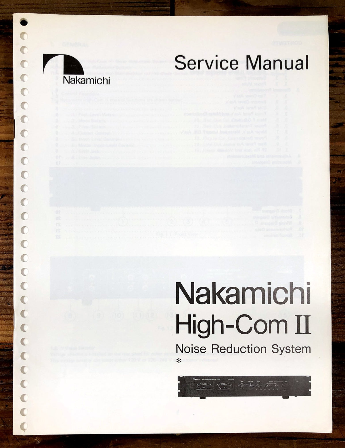 Nakamichi High-Com II Noise Reduction System Service Manual *Original*