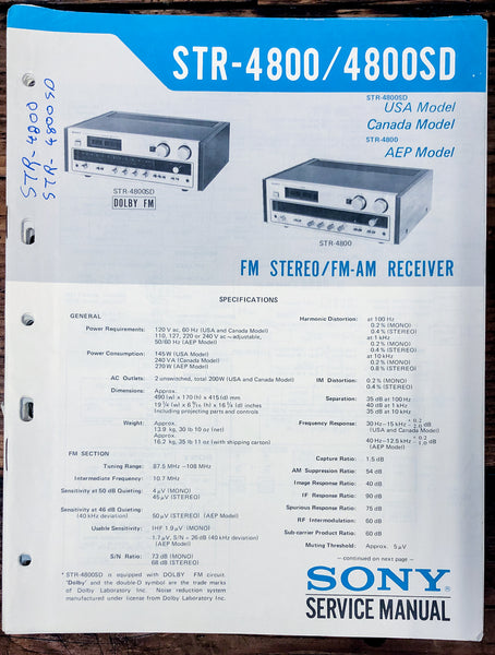 Sony STR-4800 STR-4800SD Receiver  Service Manual *Original*