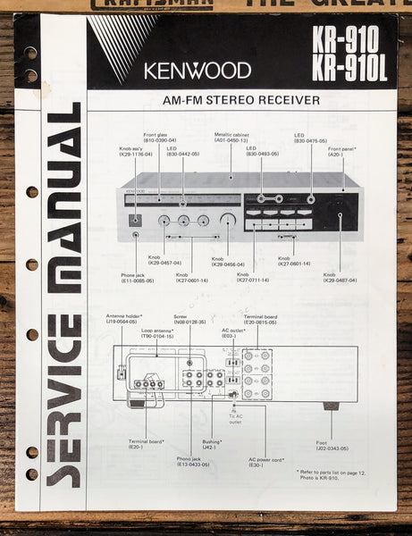 Kenwood KR-910 KR-910L Receiver  Service Manual *Original*