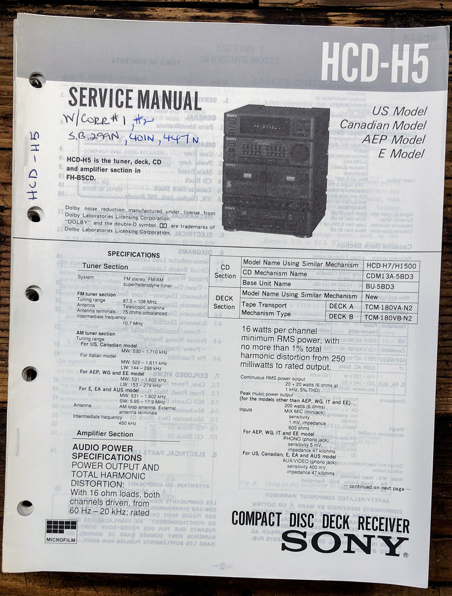 Stereo Service Manual *Original* – Vintage Audio Store - Vintage ...
