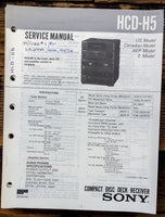 Sony HCD-H5 Stereo  Service Manual *Original*