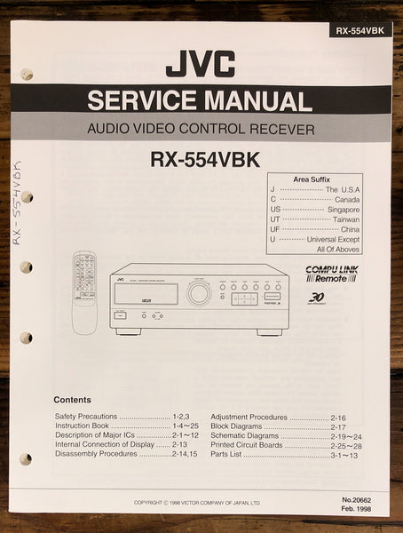 JVC RX-554 VBK Receiver  Service Manual *Original*