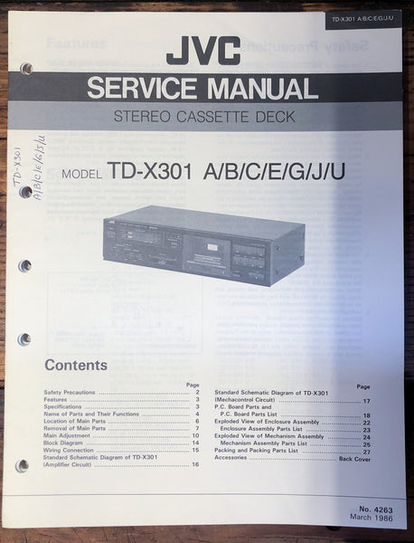 JVC TD-X301 Cassette  Service Manual *Original*