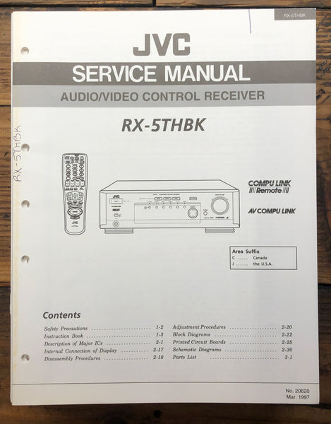 JVC RX-5TH RX-5THBK Receiver Owner AND Service Manual *Orig*