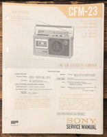 Sony CFM-23 Radio Cassette Revised Service Manual *Original* #1