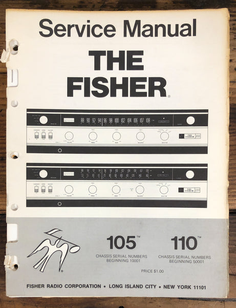 Fisher Model 105 Model 110 Receiver  Service Manual *Original*