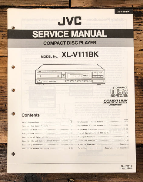 JVC XL-V111 CD Player Service Manual *Original*
