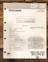 Sony CDP-110 CD Player Service Manual *Original*
