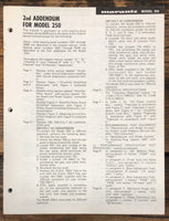 Marantz Model 250 Amplifier 2nd Addendum Service Manual *Original*