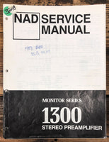 NAD Model 1300 Preamp / Preamplifier  Service Manual *Original*