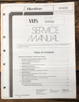 Quasar VH434 VCR Differences Service Manual *Original*