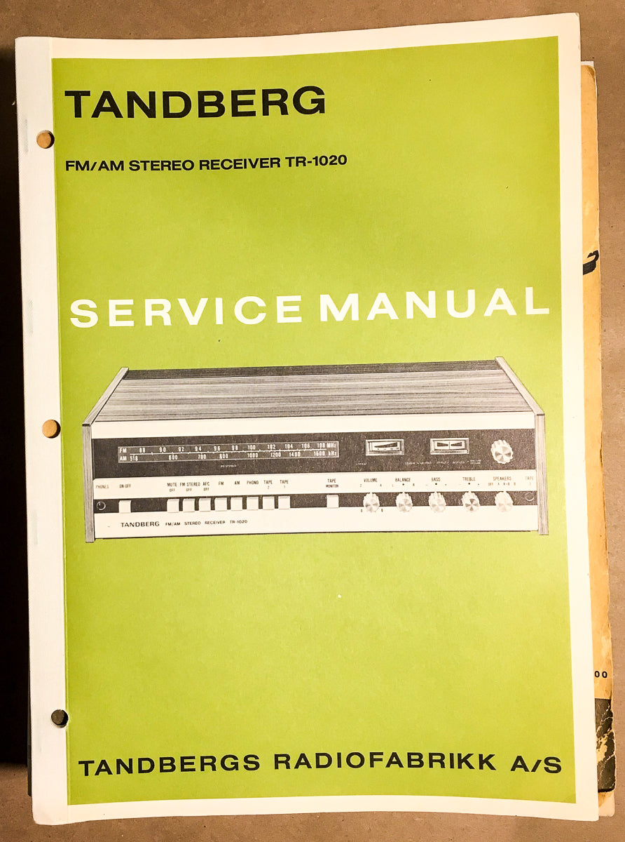 Tandberg TR-1020 Receiver Service Manual *Original*