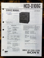 Sony HCD-D108G Stereo  Service Manual *Original*