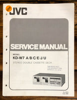 JVC KD-W7 Cassette  Service Manual *Original*