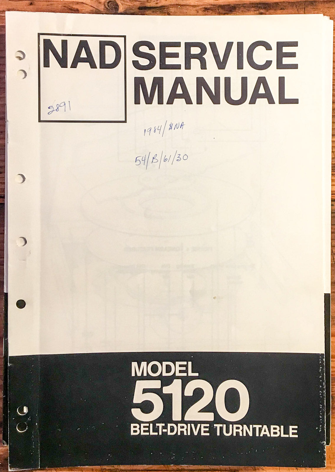 NAD Model 5120 Record Player / Turntable  Service Manual *Original*