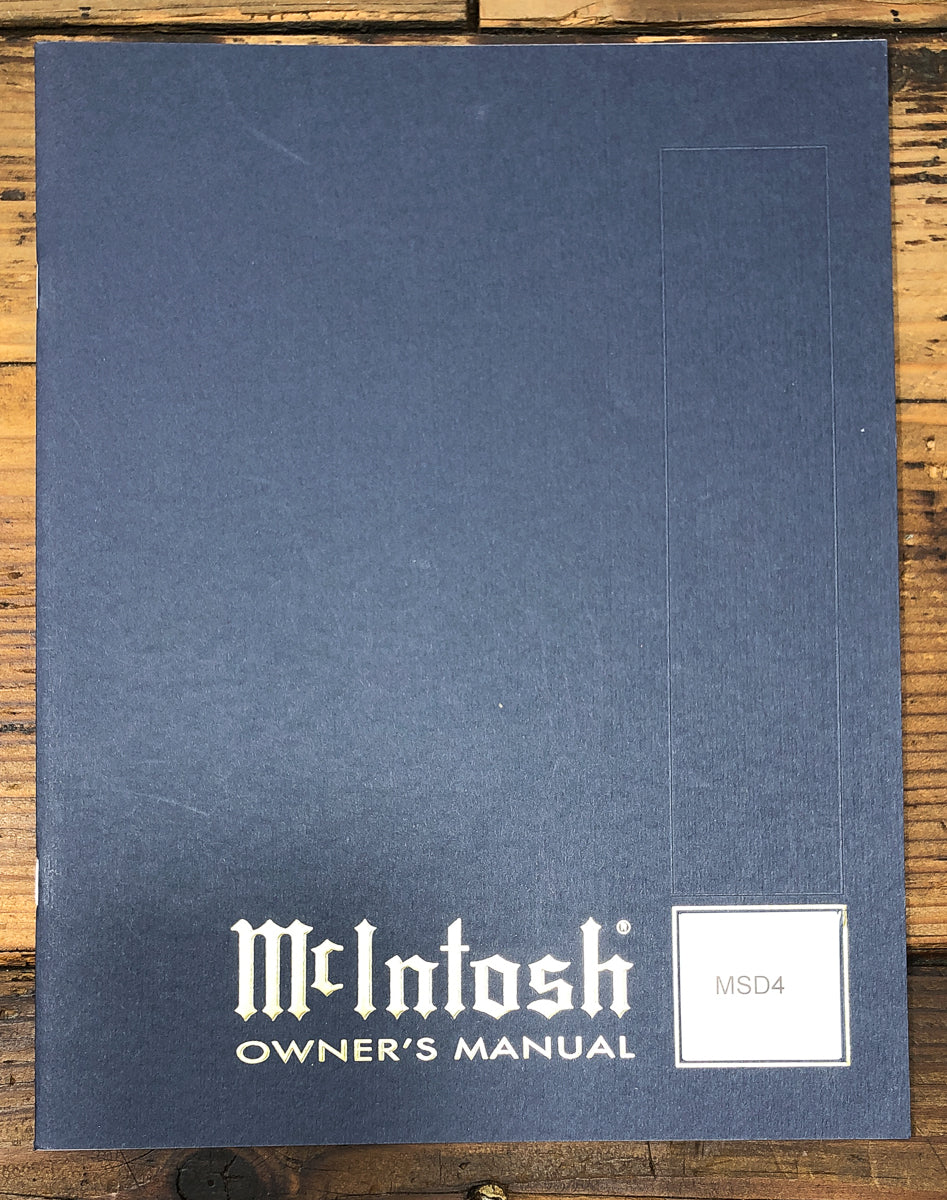 McIntosh MSD4 MSD-4 Surround Decoder Owners / User Manual *Original*