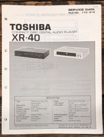 Toshiba XR-40 CD Player Service Manual *Original*