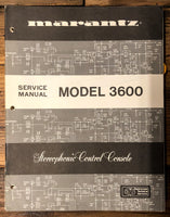 Marantz Model 3600 Preamp / Preamplifier  Service Manual *Original*