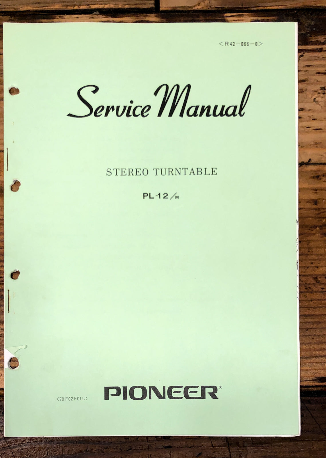 Pioneer PL-12 Record Player / Turntable Service Manual *Original*