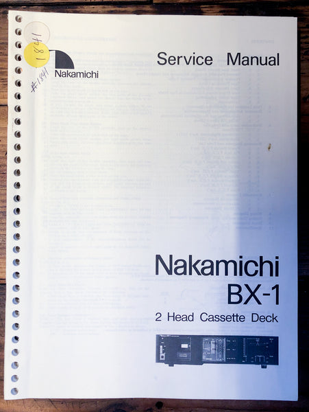 Nakamichi BX-1 Cassette  Service Manual *Original*